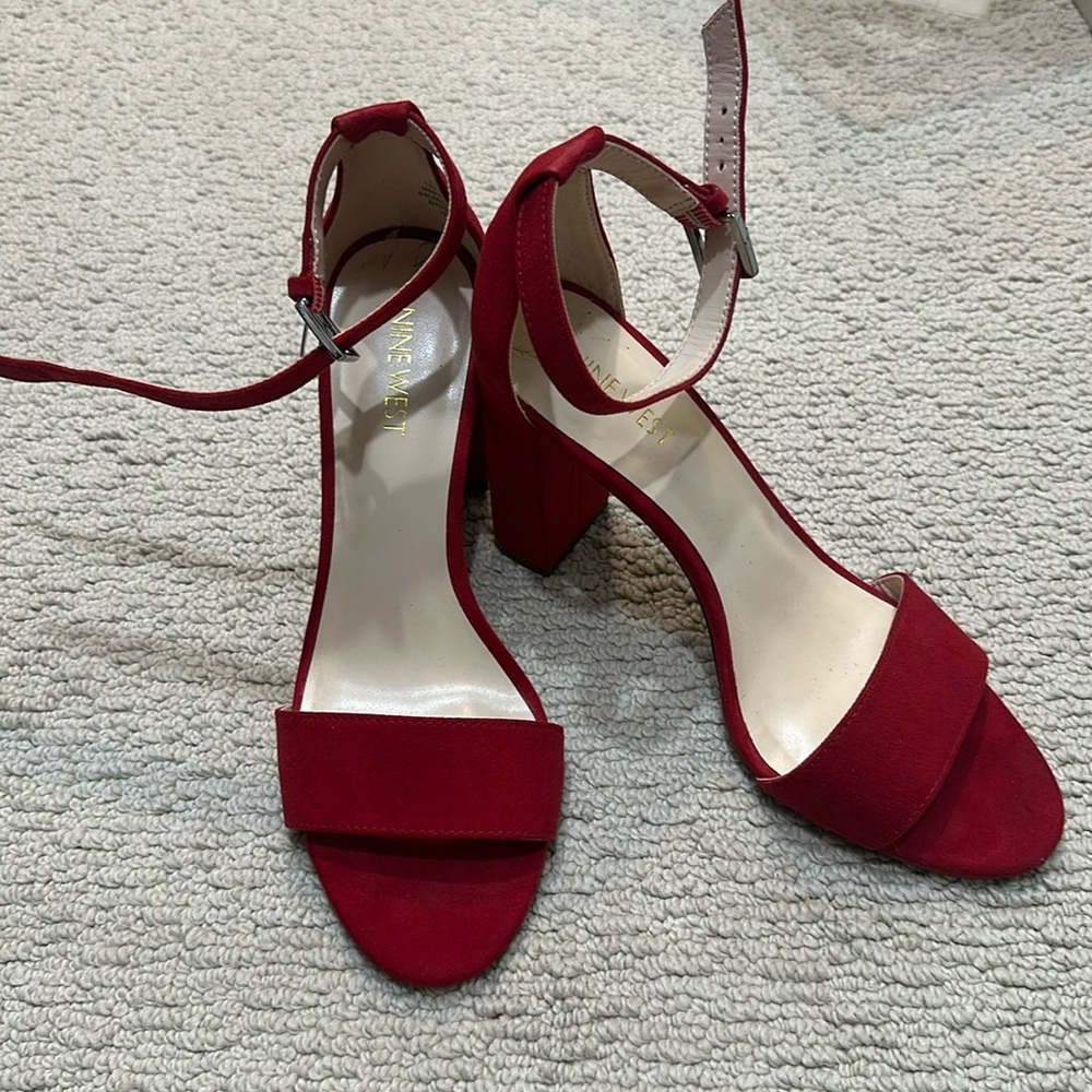 Red Nine West Strappy Heels
